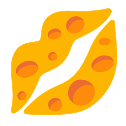 cheese wedge and kiss mark