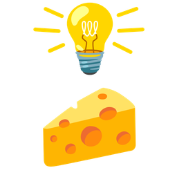 cheese wedge and light bulb