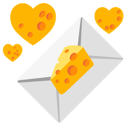 cheese wedge and love letter