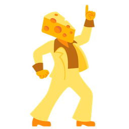 cheese wedge and mirror ball