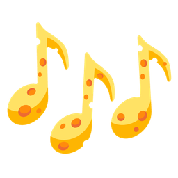 cheese wedge and musical notes