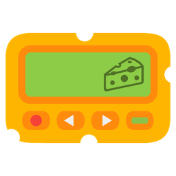 cheese wedge and pager