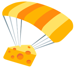 cheese wedge and parachute