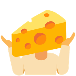 cheese wedge and person shrugging
