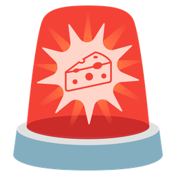 cheese wedge and police car light