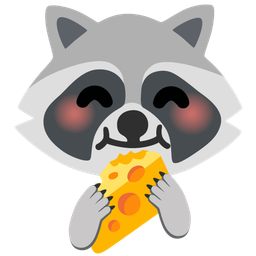 cheese wedge and raccoon