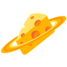 cheese wedge and ringed planet