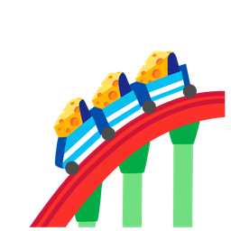 cheese wedge and roller coaster