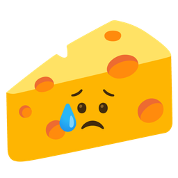 cheese wedge and sad but relieved face