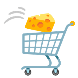 cheese wedge and shopping cart