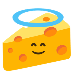 Cheese wedge and Smiling face with halo