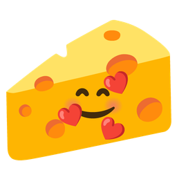 Cheese wedge and Smiling face with hearts