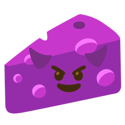cheese wedge and smiling face with horns
