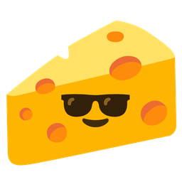 cheese wedge and smiling face with sunglasses