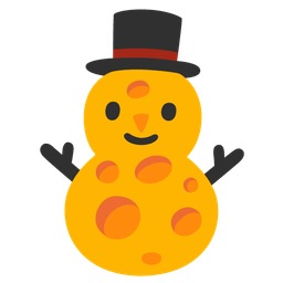 cheese wedge and snowman without snow