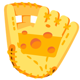 cheese wedge and softball