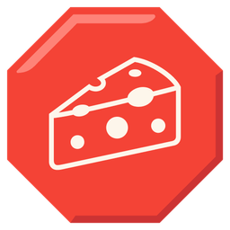 cheese wedge and stop sign