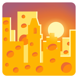 cheese wedge and sunset