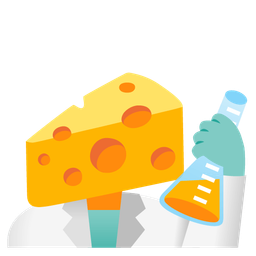 cheese wedge and test tube