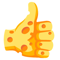 cheese wedge and thumbs up