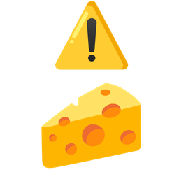 cheese wedge and warning