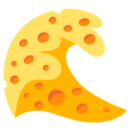 cheese wedge and water wave