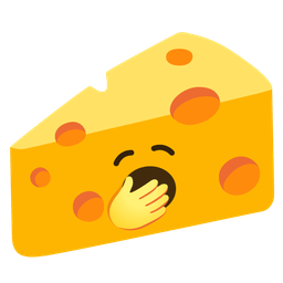 cheese wedge and yawning face