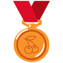 cherries and 3rd place medal