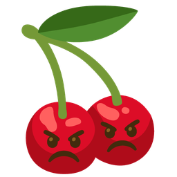 cherries and angry face