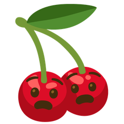 cherries and anguished face