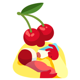 cherries and baby bottle