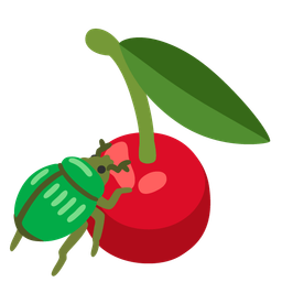 cherries and beetle