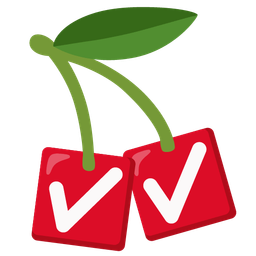 cherries and check mark button