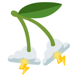 cherries and cloud with lightning