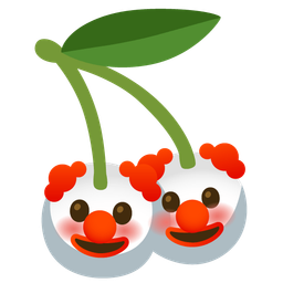 cherries and clown face
