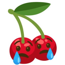 cherries and crying face