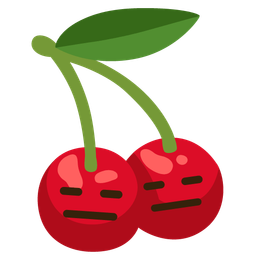 cherries and expressionless face