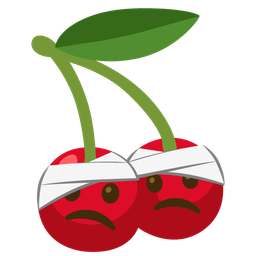 cherries and face with head-bandage