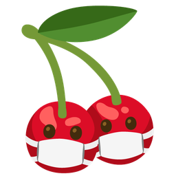 cherries and face with medical mask
