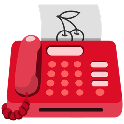 cherries and fax machine
