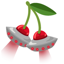cherries and flying saucer