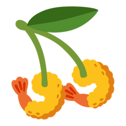 cherries and fried shrimp