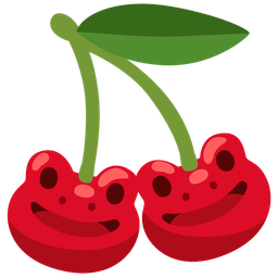 cherries and frog