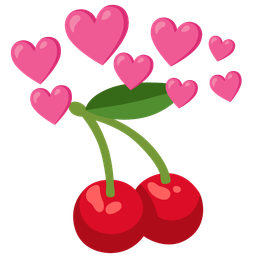 cherries and heart with arrow