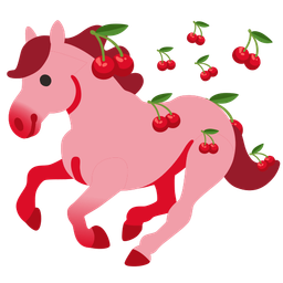 cherries and horse