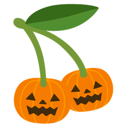 cherries and jack-o-lantern