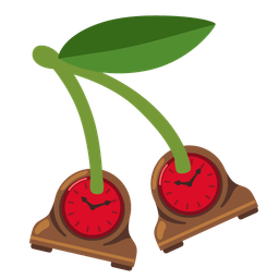 cherries and mantelpiece clock