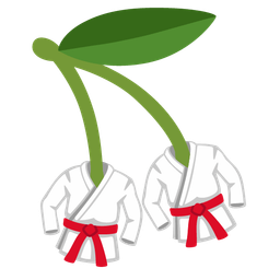 cherries and martial arts uniform