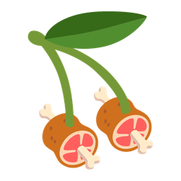 cherries and meat on bone