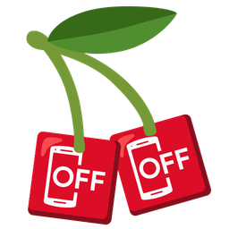 cherries and mobile phone off